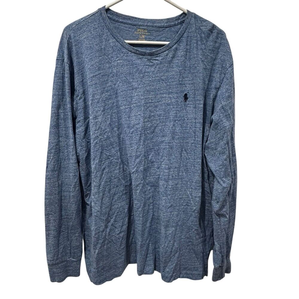 Polo By Ralph Lauren T Shirt Tee Size Large Long Sleeve Round Neck Men's Blue